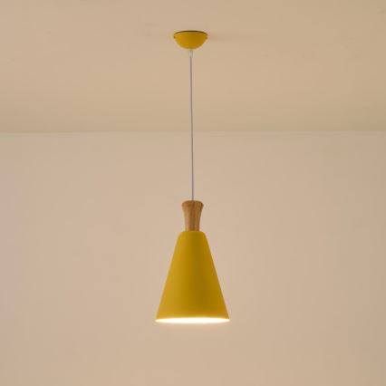 Lampadario a sospensione con filo 1xE27/15W/230V giallo