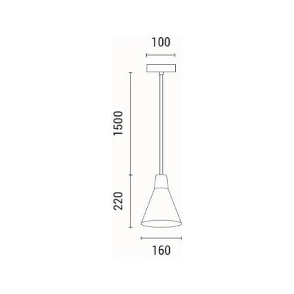 Lampadario a sospensione con filo 1xE27/15W/230V grigio