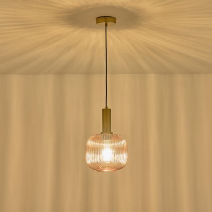 Lampadario a sospensione con filo 1xE27/15W/230V marrone diametro 20 cm