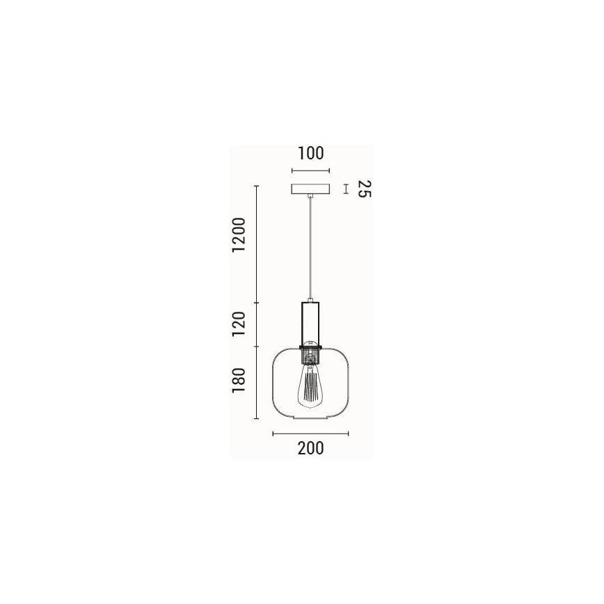 Lampadario a sospensione con filo 1xE27/15W/230V marrone diametro 20 cm