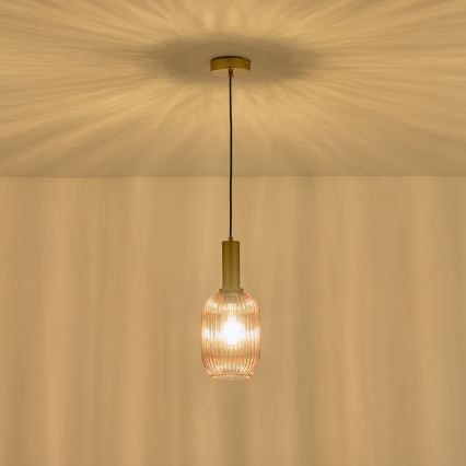 Lampadario a sospensione con filo 1xE27/15W/230V marrone pr. 13 cm