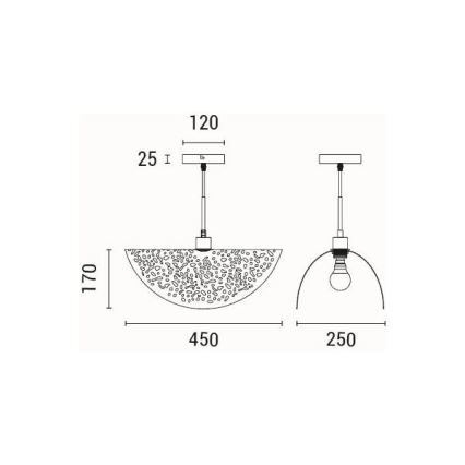 Lampadario a sospensione con filo 1xE27/15W/230V nero