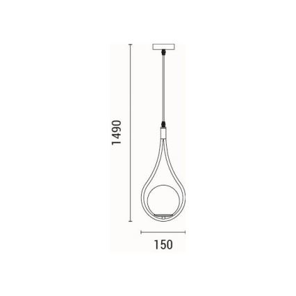 Lampadario a sospensione con filo 1xE27/15W/230V ottone
