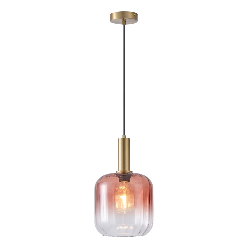 Lampadario a sospensione con filo 1xE27/15W/230V rosso/fumé diametro 20 cm