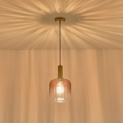Lampadario a sospensione con filo 1xE27/15W/230V rosso/fumé diametro 20 cm
