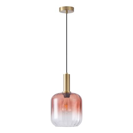 Lampadario a sospensione con filo 1xE27/15W/230V rosso/fumé diametro 20 cm