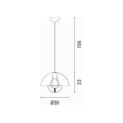 Lampadario a sospensione con filo 1xE27/15W/230V rosso
