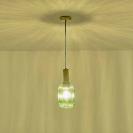 Lampadario a sospensione con filo 1xE27/15W/230V verde 13 cm