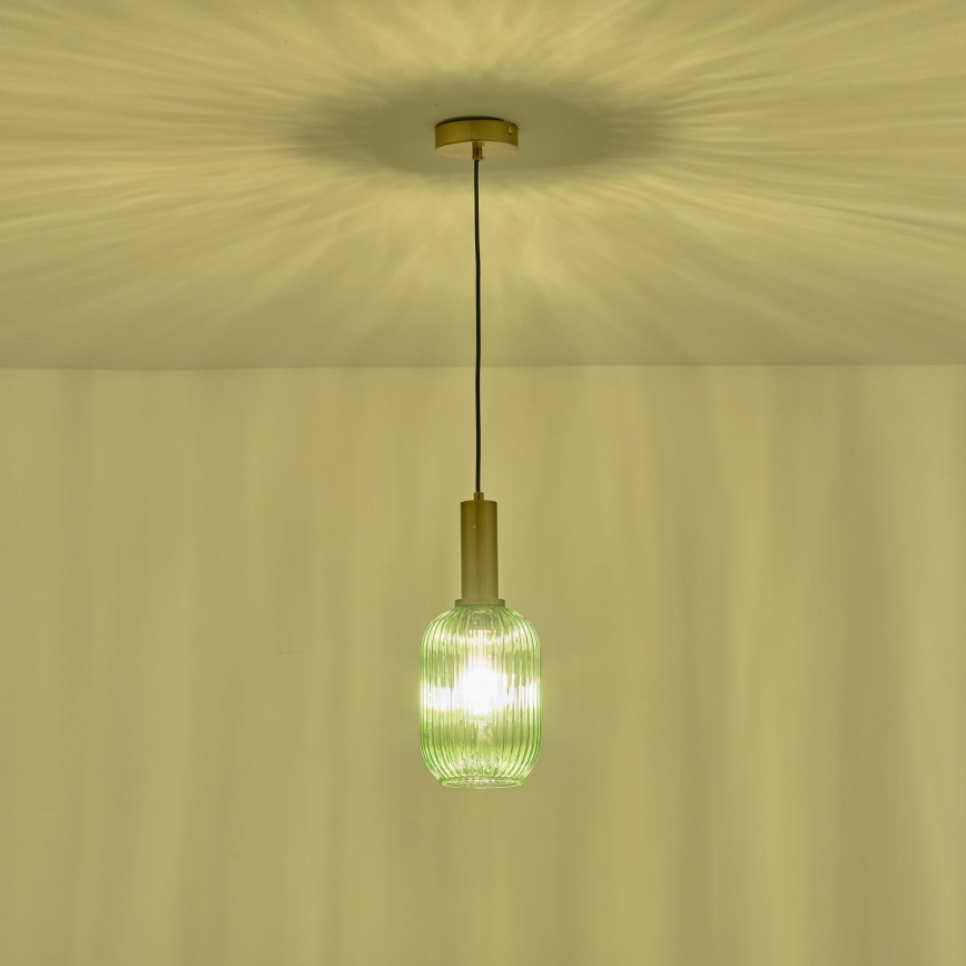 Lampadario a sospensione con filo 1xE27/15W/230V verde 13 cm