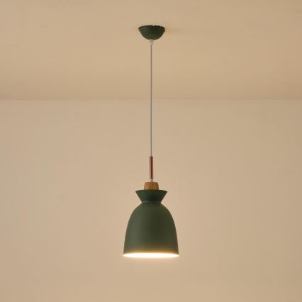Lampadario a sospensione con filo 1xE27/15W/230V verde diametro 19,5 cm