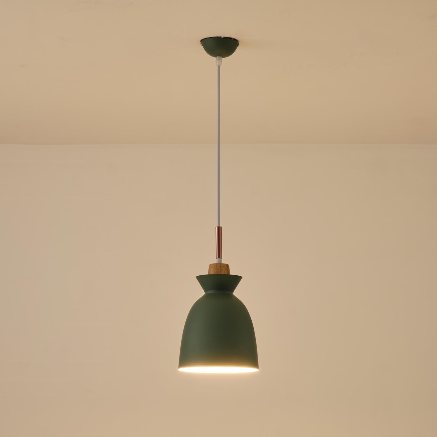 Lampadario a sospensione con filo 1xE27/15W/230V verde diametro 19,5 cm