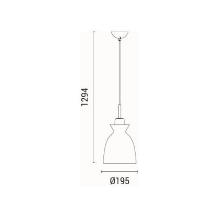 Lampadario a sospensione con filo 1xE27/15W/230V verde diametro 19,5 cm