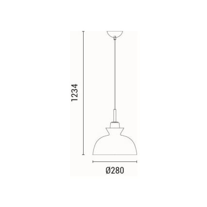 Lampadario a sospensione con filo 1xE27/15W/230V verde diametro 28 cm