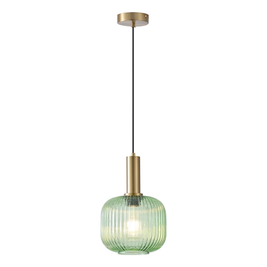 Lampadario a sospensione con filo 1xE27/15W/230V verde pr. 20 cm