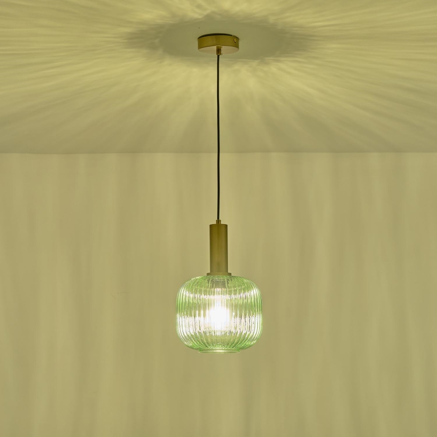 Lampadario a sospensione con filo 1xE27/15W/230V verde pr. 20 cm