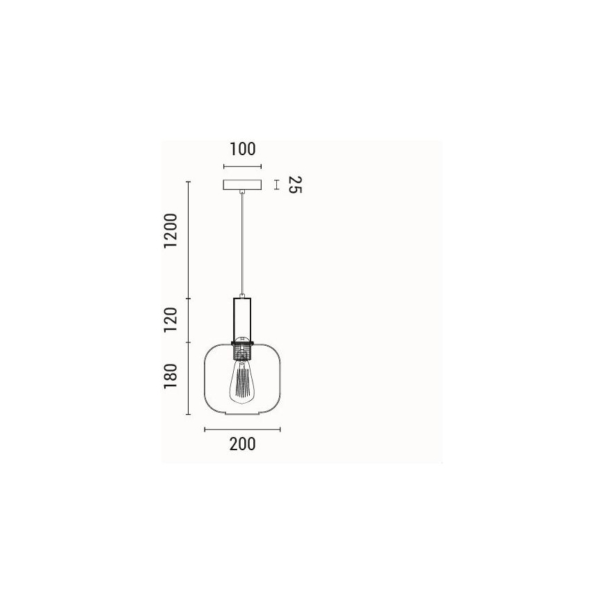 Lampadario a sospensione con filo 1xE27/15W/230V verde pr. 20 cm