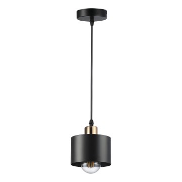 Lampadario a sospensione con filo 1xE27/35W/230V diametro 12 cm nero/oro