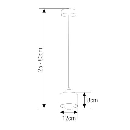 Lampadario a sospensione con filo 1xE27/35W/230V diametro 12 cm nero/oro
