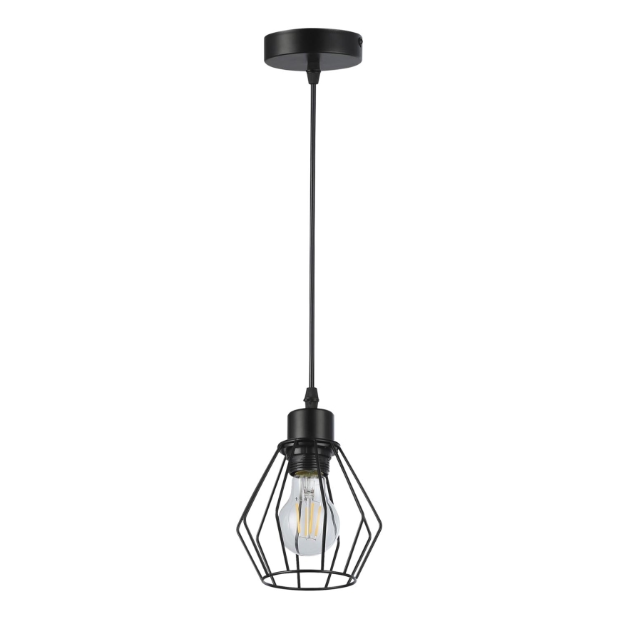 Lampadario a sospensione con filo 1xE27/35W/230V diametro 18 cm nero
