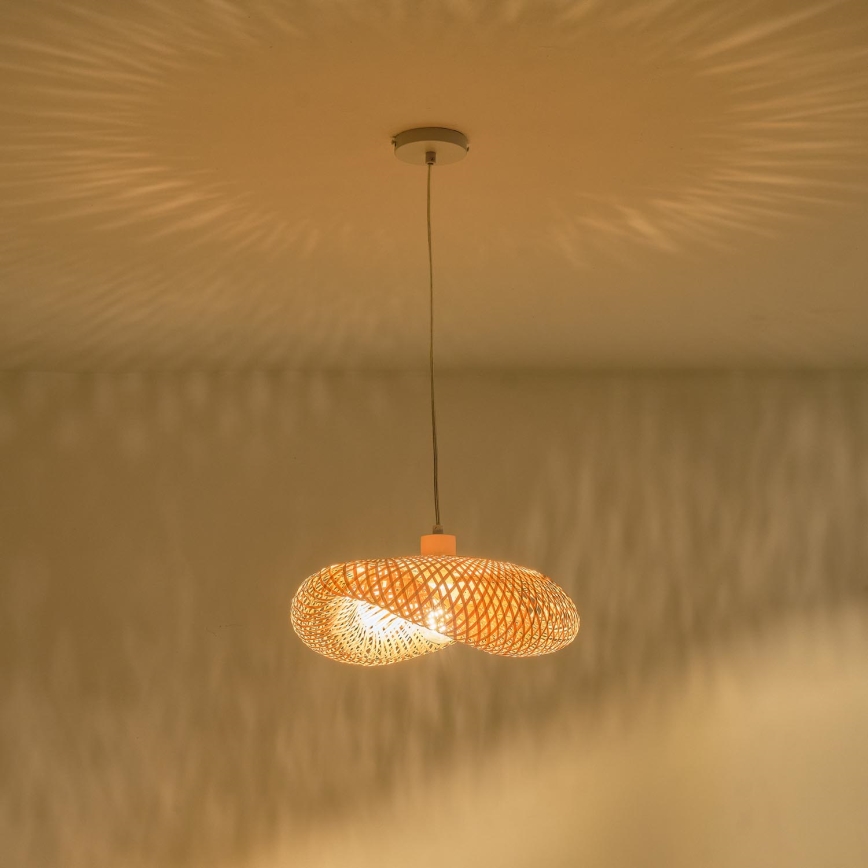 Lampadario a sospensione con filo 1xE27/40W/230V bambù