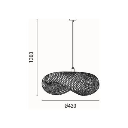 Lampadario a sospensione con filo 1xE27/40W/230V bambù