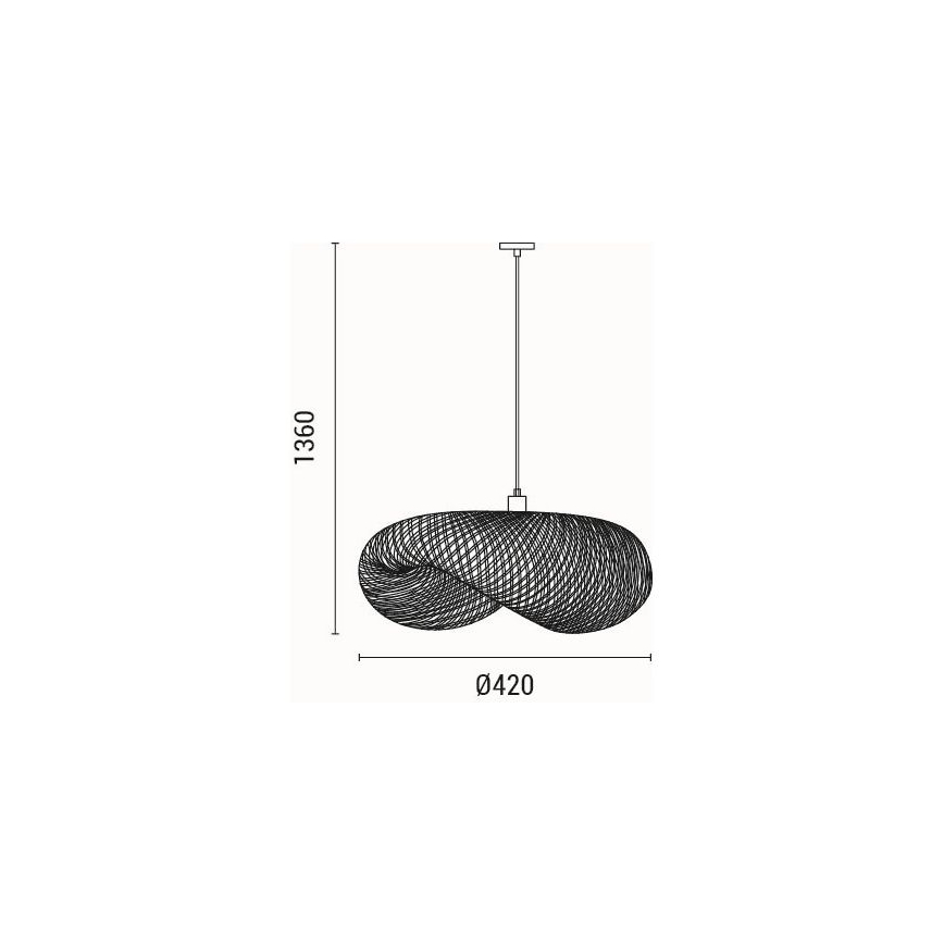 Lampadario a sospensione con filo 1xE27/40W/230V bambù