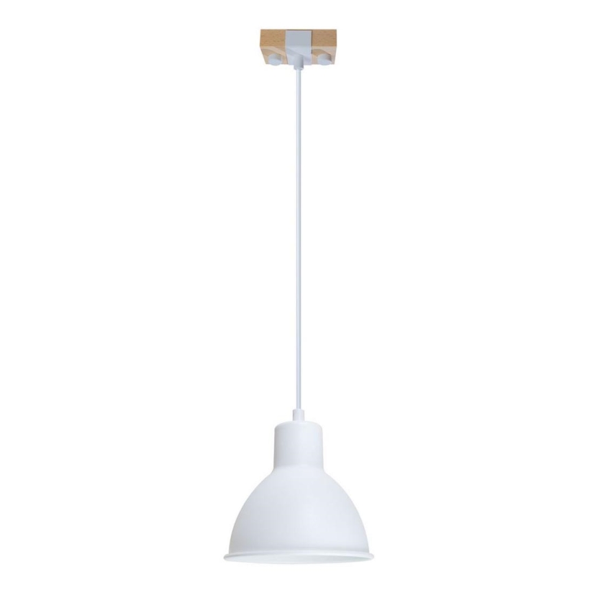 Lampadario a sospensione con filo 1xE27/40W/230V faggio/bianco