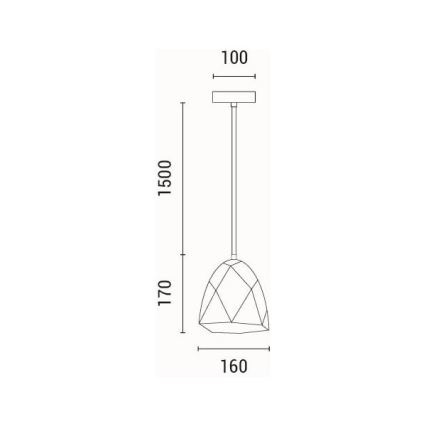 Lampadario a sospensione con filo 1xE27/40W/230V grigio