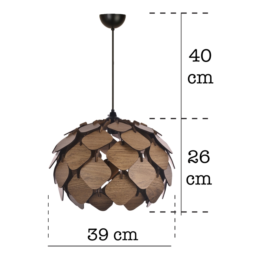 Lampadario a sospensione con filo 1xE27/40W/230V marrone