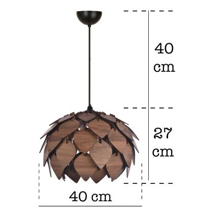 Lampadario a sospensione con filo 1xE27/40W/230V marrone