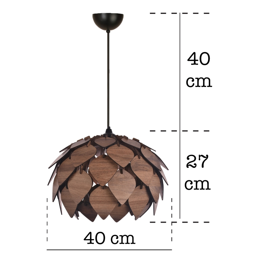 Lampadario a sospensione con filo 1xE27/40W/230V marrone