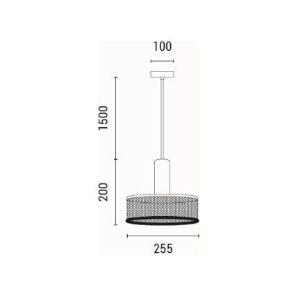 Lampadario a sospensione con filo 1xE27/40W/230V nero