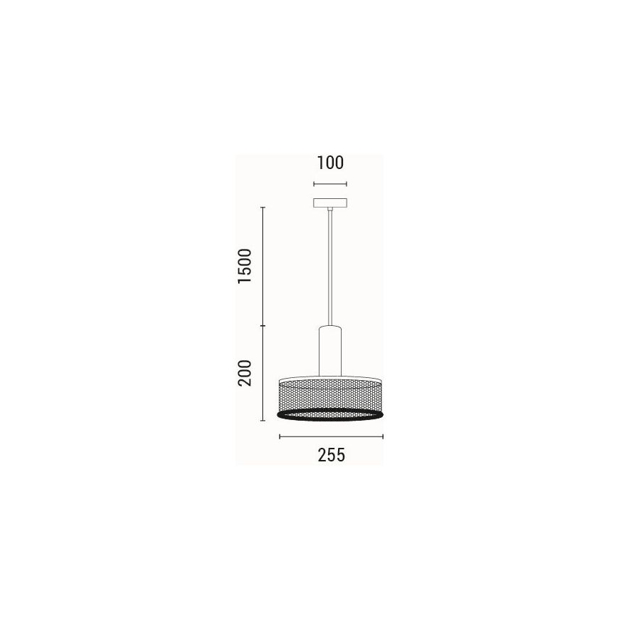 Lampadario a sospensione con filo 1xE27/40W/230V nero