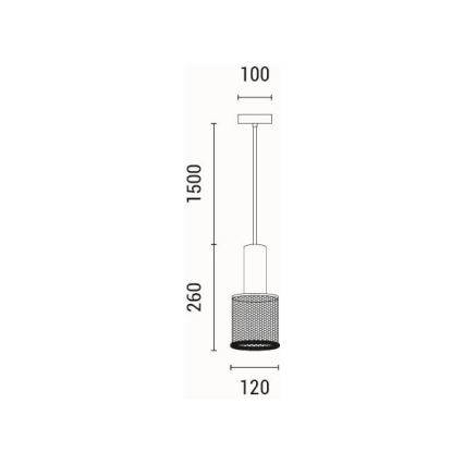 Lampadario a sospensione con filo 1xE27/40W/230V nero