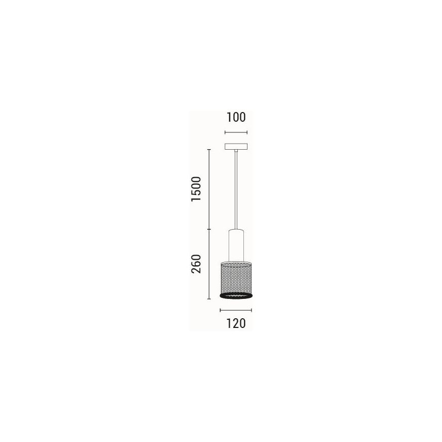 Lampadario a sospensione con filo 1xE27/40W/230V nero