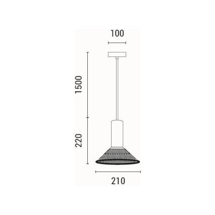 Lampadario a sospensione con filo 1xE27/40W/230V nero