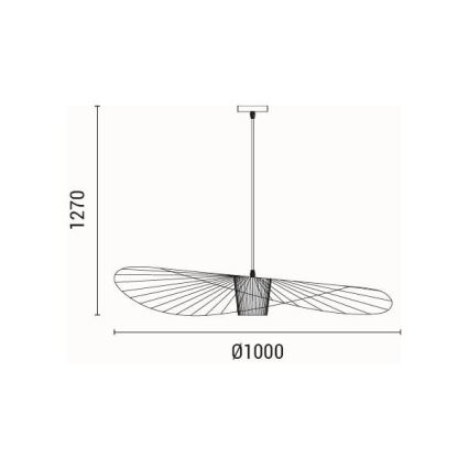 Lampadario a sospensione con filo 1xE27/40W/230V nero
