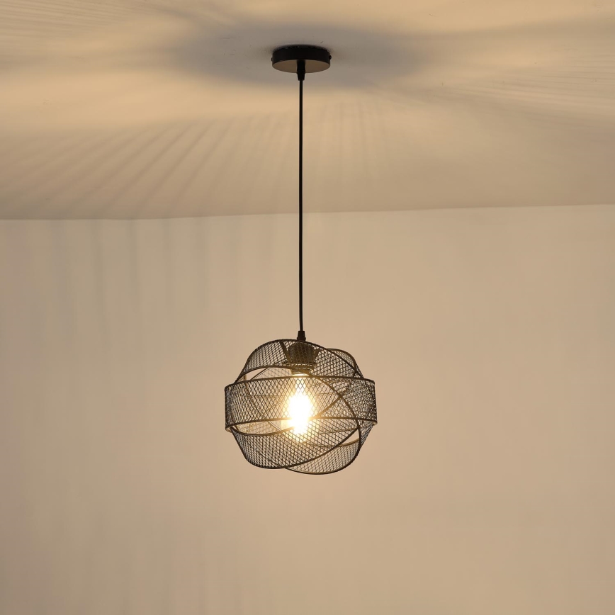 Lampadario a sospensione con filo 1xE27/40W/230V nero