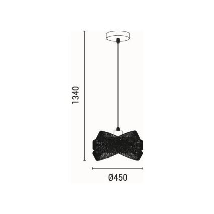 Lampadario a sospensione con filo 1xE27/40W/230V nero