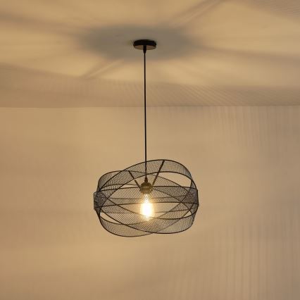 Lampadario a sospensione con filo 1xE27/40W/230V nero