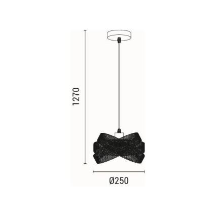 Lampadario a sospensione con filo 1xE27/40W/230V nero