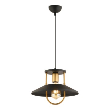 Lampadario a sospensione con filo 1xE27/40W/230V nero/oro
