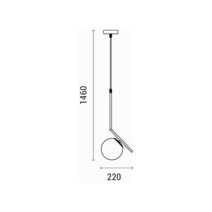 Lampadario a sospensione con filo 1xE27/40W/230V ottone