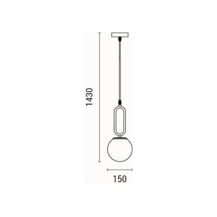 Lampadario a sospensione con filo 1xE27/40W/230V ottone