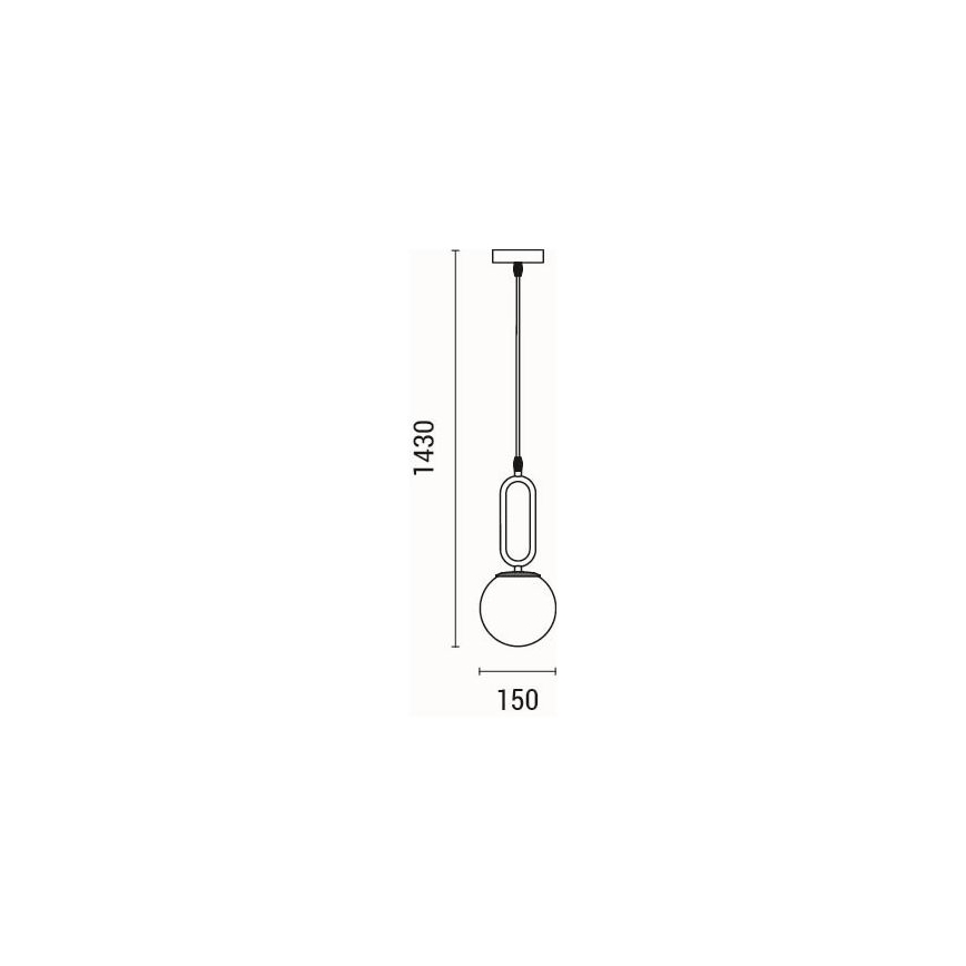 Lampadario a sospensione con filo 1xE27/40W/230V ottone