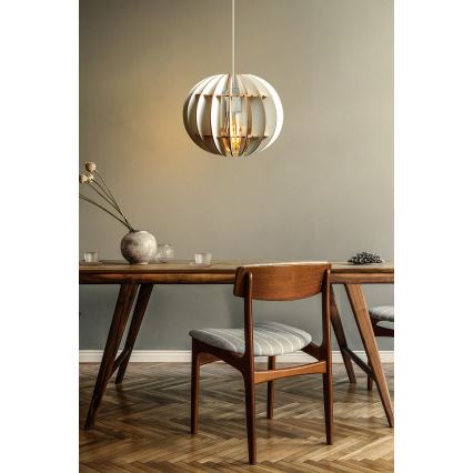 Lampadario a sospensione con filo 1xE27/60W/230V bianco diametro 20 cm