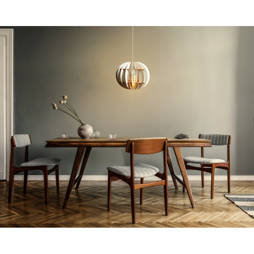 Lampadario a sospensione con filo 1xE27/60W/230V bianco diametro 20 cm