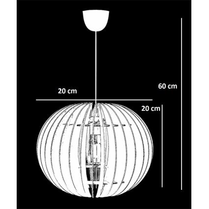 Lampadario a sospensione con filo 1xE27/60W/230V bianco diametro 20 cm