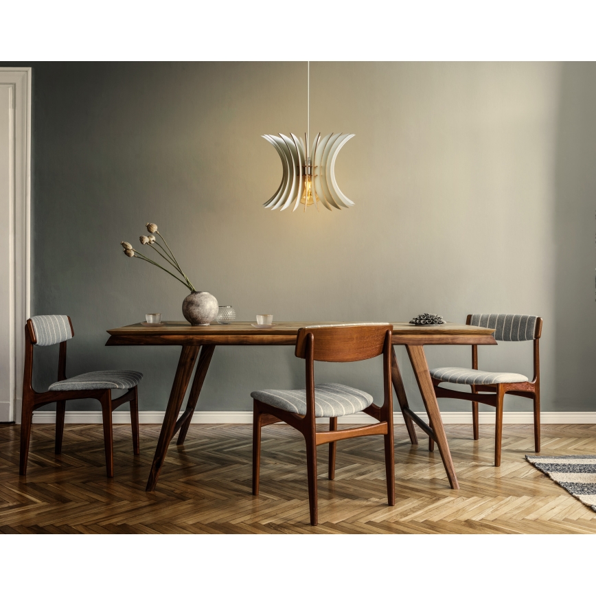 Lampadario a sospensione con filo 1xE27/60W/230V bianco diametro 20 cm