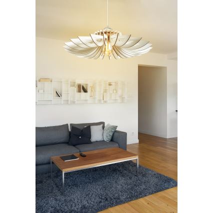 Lampadario a sospensione con filo 1xE27/60W/230V bianco diametro 52 cm